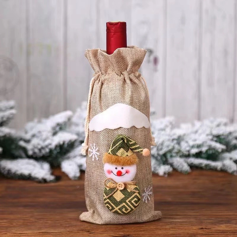 4 Designs Christmas Wine Bottle Covers Decoration Knitted Sweater Santa Snowman Elk Bottle Decoration