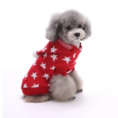Maglione unisex per animali domestici per le vacanze di Natale con cappello per cani ragazzo maschio ragazza